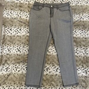 Christopher & Banks Jeans‎ Womens Size 12P Gray Straight Cut Denim Light Wash